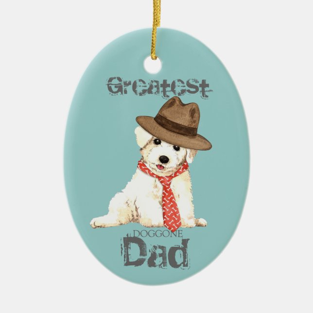 Bichon Pappa Ceramic Ornament (Framsidan)