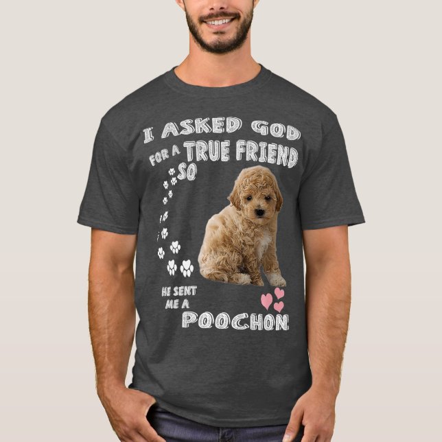 Bichon Poodle Dog Mom Bichon Poo Dad Costume T Shirt (Framsida)