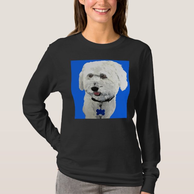 Bichon Pudel Blue T Shirt (Framsida)