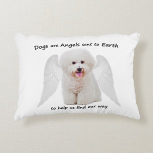 Bichons är Änglar Pillow Prydnadskudde