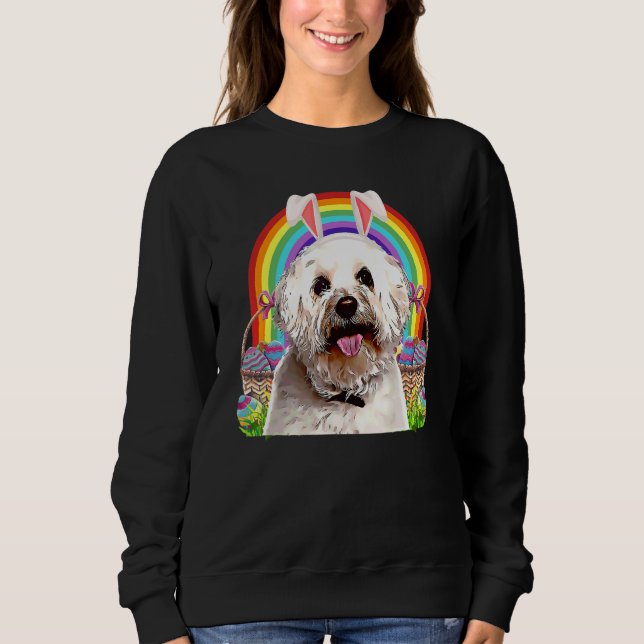 Bichons Frise Hund Påskhare Egg Hunt T Shirt (Framsida)