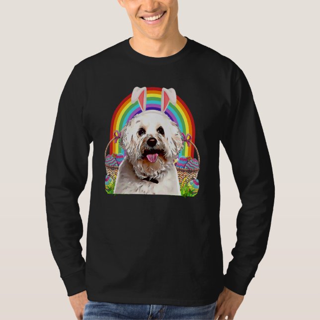 Bichons Frise Hund Påskhare Egg Hunt T Shirt (Framsida)