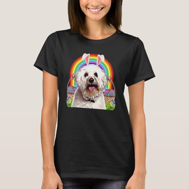 Bichons Frise Hund Påskhare Egg Hunt T Shirt (Framsida)