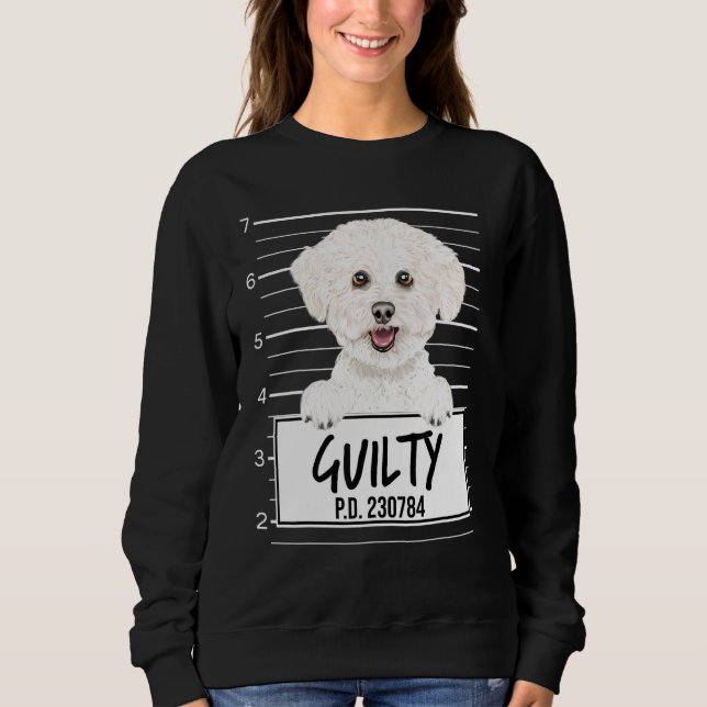 Bichons Frise Muggshot Dömd Hund T Shirt (Framsida)