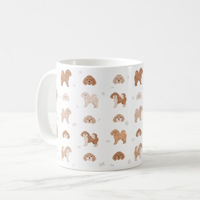 Bichpoo, Poochon, Bichon Pudel hund mix Kaffemugg (Framsida vänster)