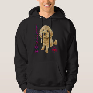 Bichpoo Puppy Hund Kor Noodle Toppen Cute B Hoodie