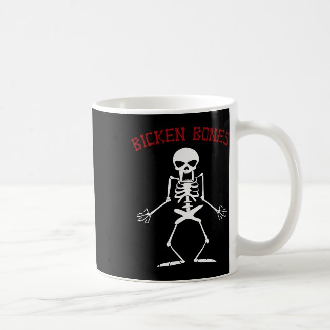 Bicken Bones Skeleton Halloween Funny Bones Kärlek Kaffemugg (Höger)
