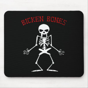 Bicken Bones Skeleton Halloween Funny Bones Kärlek Musmatta
