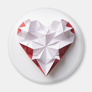 Bicolor origami-hjärta magnet