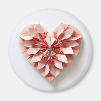 Bicolor rosa origami-hjärta magnet