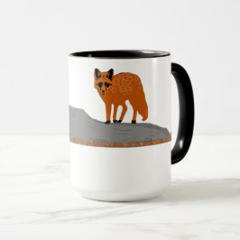 🦊 Bicolore Renard sur le Rocher Mugg