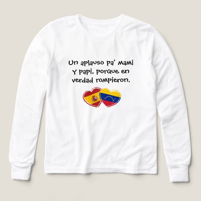 bicultural “Un aplauso pa’ mami y papi” T Shirt (Design framsida)