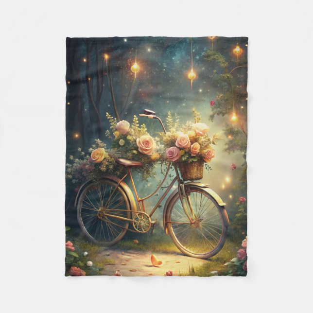 Bicycle and Flowers Fleecefilt (Framsidan)