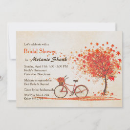 Bicycle Autumn Maple Träd Rustic Möhippa Inbjudningar