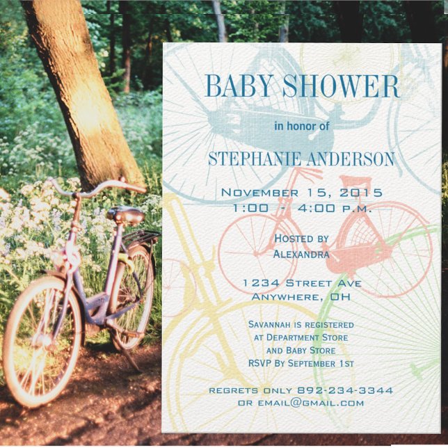 Bicycle Baby Shower-inbjudningar för vintage Inbjudningar (Skapare uppladdad)