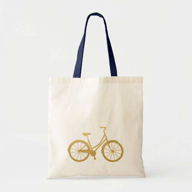 Bicycle Beach Cruiser Bike Guld Cute Simple Tygkasse (Framsidan)