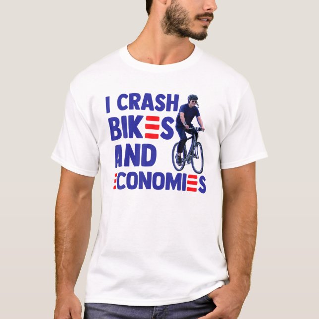 Bicycle Biden Falling Memi Crash Bikes and T Shirt (Framsida)