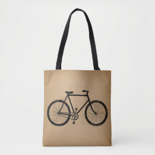 Bicycle Bike Illustration Vintage Brown Cykling Tygkasse