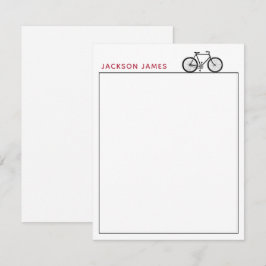 Bicycle Bike - modern svart vit röd Anteckningskort
