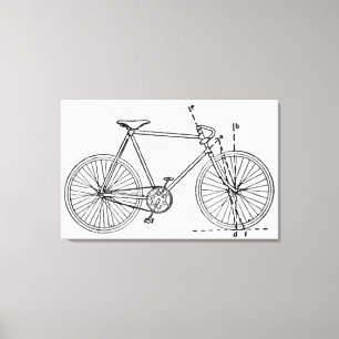 Bicycle Blueprint Canvastryck