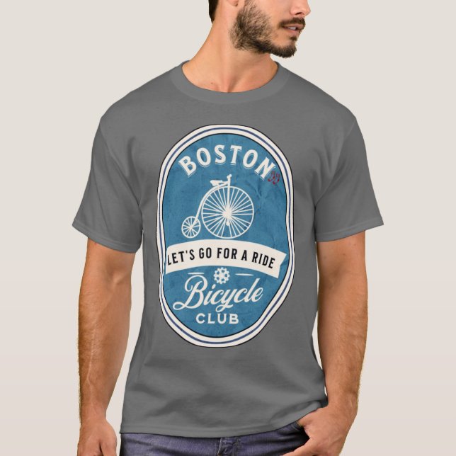 Bicycle Boston Massachusetts Oversized T Shirt (Framsida)