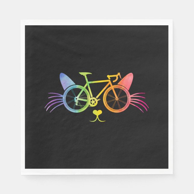 Bicycle Cat Lgbt Pappersservett (Framsidan)