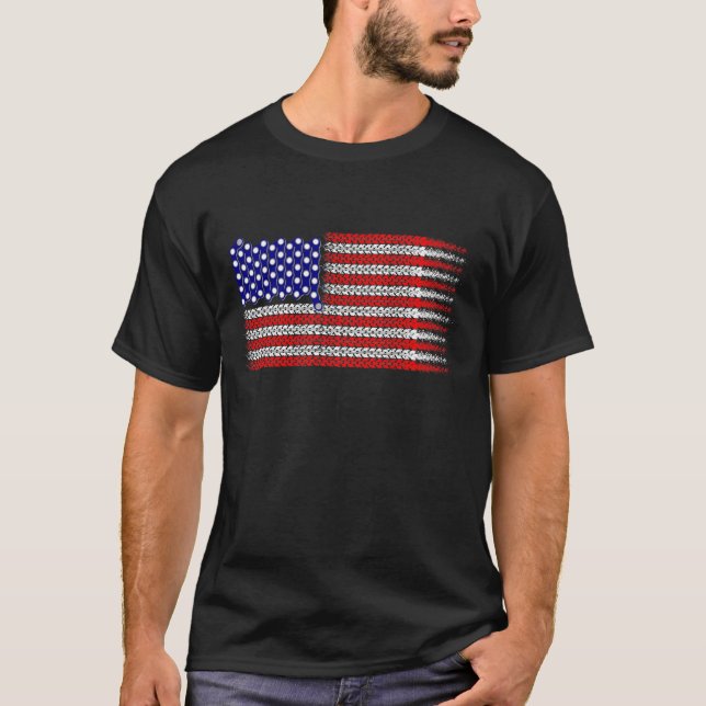 Bicycle Chain Flagga USA Tee (Framsida)