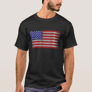 Bicycle Chain Flagga USA Tee Shirt