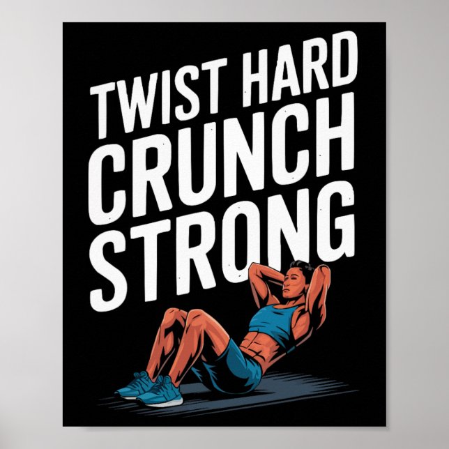 Bicycle Crunch Exercise Bodybuilding Fitness Worko Poster (Framsidan)