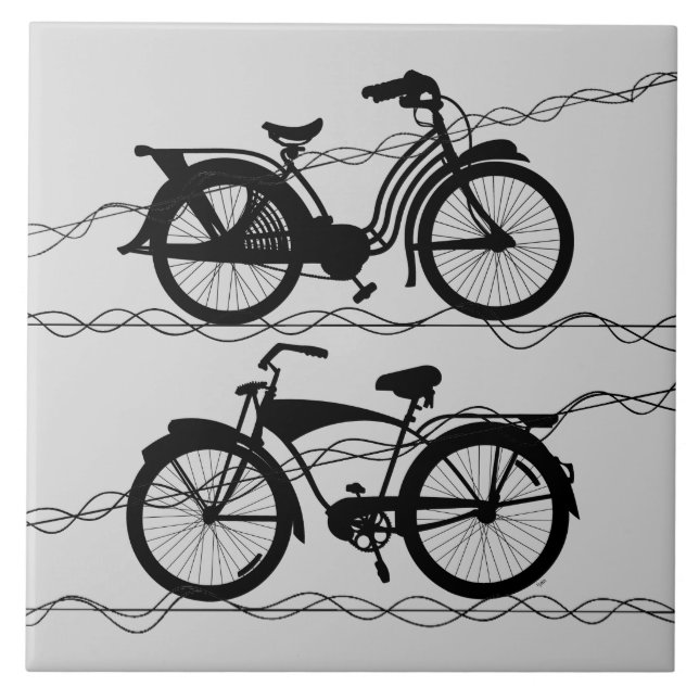 Bicycle Cycle Black 1 Kakelplatta (Framsidan)