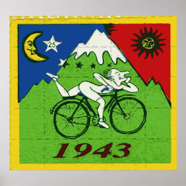 Bicycle Day Firande Blotter Poster (Framsidan)