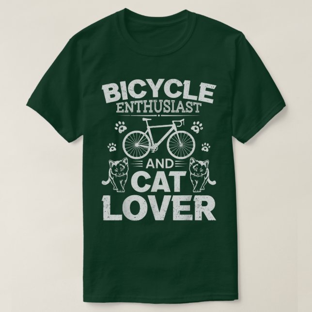 Bicycle Enthusiast And Cat Lover Mountain Biking C T Shirt (Design framsida)