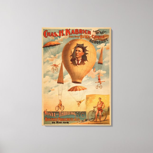 Bicycle Fallskärm i mitten av luft-teatern Canvastryck (Framsida)