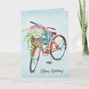 Bicycle Flower Basket Kort