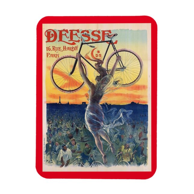 Bicycle gudinna, reklam, Vintage Magnet (Vertikal)