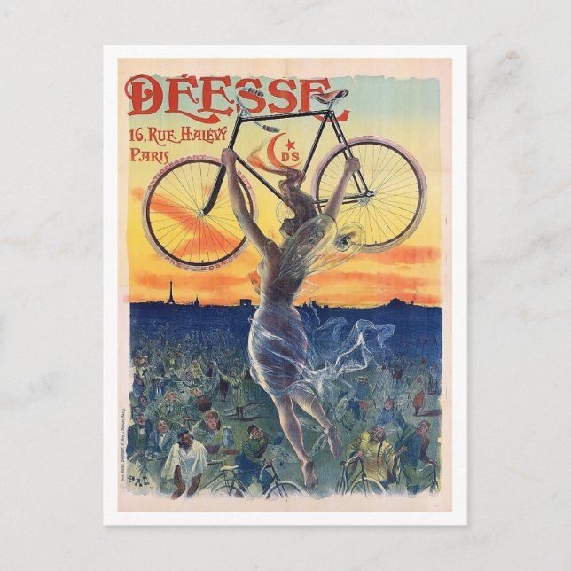 Bicycle gudinna, reklam, Vintage Vykort (Framsida)