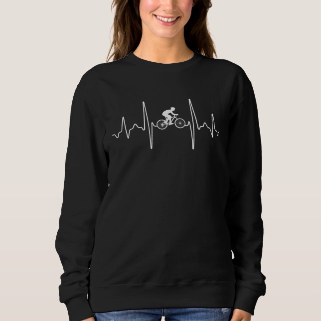 Bicycle Heartbeat Biker Cyclist T Shirt (Framsida)