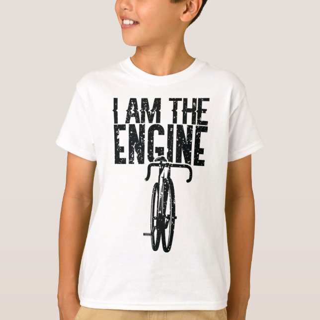 Bicycle I Am The Engine Mountain Biking For Cyclis T Shirt (Framsida)