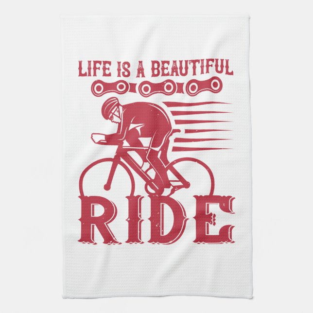Bicycle - Life is a beautiful ride Kökshandduk (Vertikal)