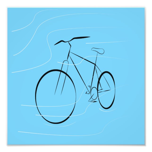 Bicycle Line Art print Fototryck (Framsidan)