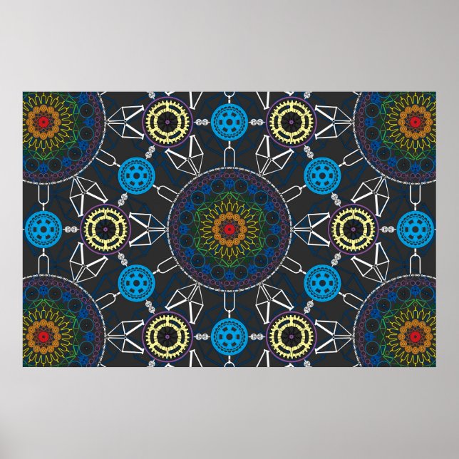 Bicycle Mandala Array 1 Poster (Framsidan)