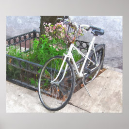 BICYCLE MED BASKET AV POSTER BLOMMMOR