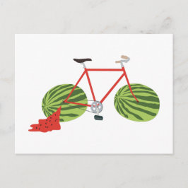 Bicycle med Watermelon Hjul Vykort