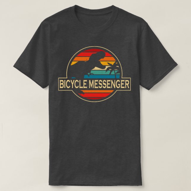 Bicycle Messenger Dinosaur T Shirt (Design framsida)