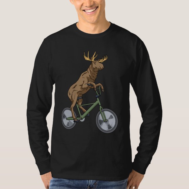 Bicycle Moose Gift Manar Women Moose T Shirt (Framsida)