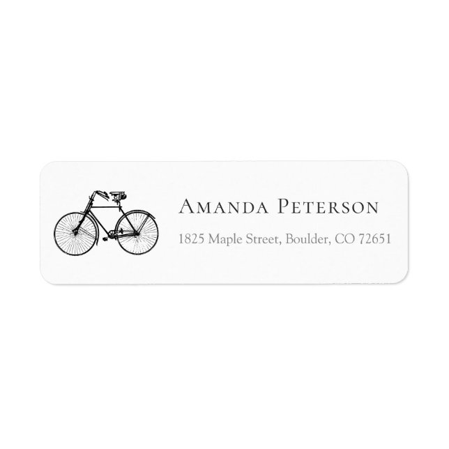 Bicycle Motif Namn och Adress Returadress Etikett (Framsidan)