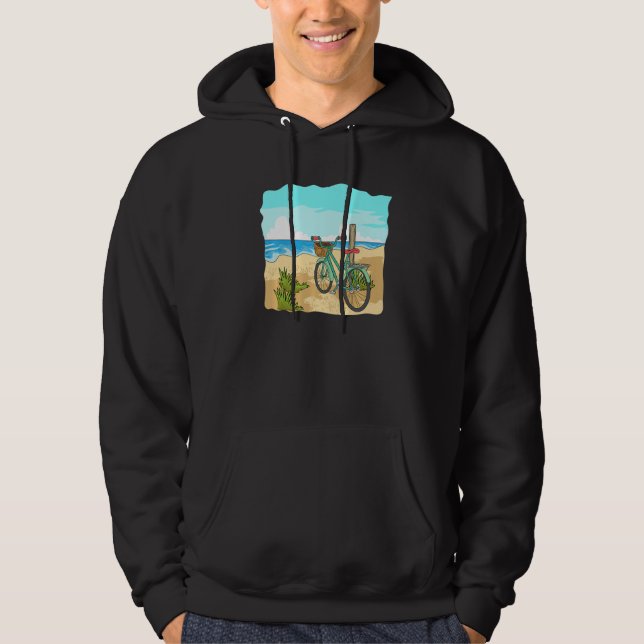 Bicycle on the beach dunes for a holiday by the se hoodie (Framsida)