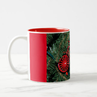 Bicycle Ornament på Julgran Två-Tonad Mugg