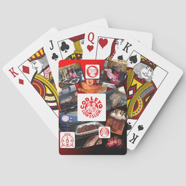 Bicycle play-kort med CorleyQ-fotokollage. Casinokort (Baksidan)