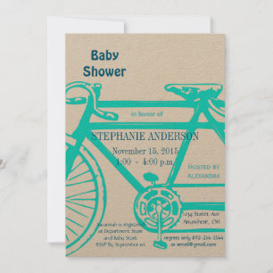 Bicycle Pojke Shower-inbjudningar för vintage Inbjudningar